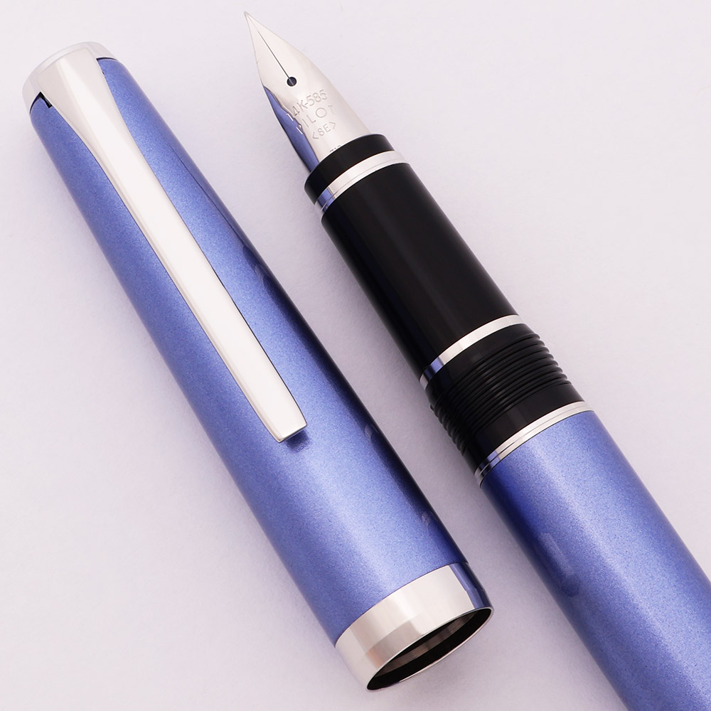 Pilot Falcon Metal Fountain Pen (2010) - Sapphire w Silver Trim